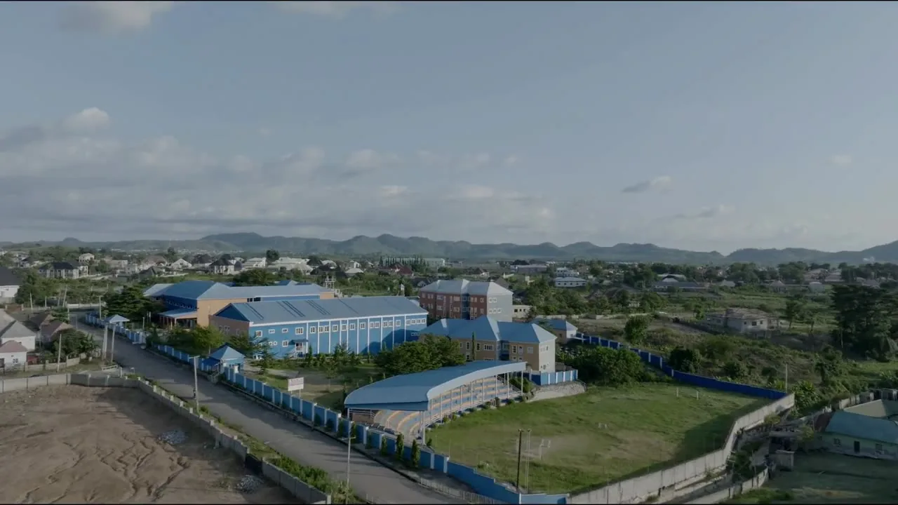 Aerial view of the New Hope International School campus in Kuje