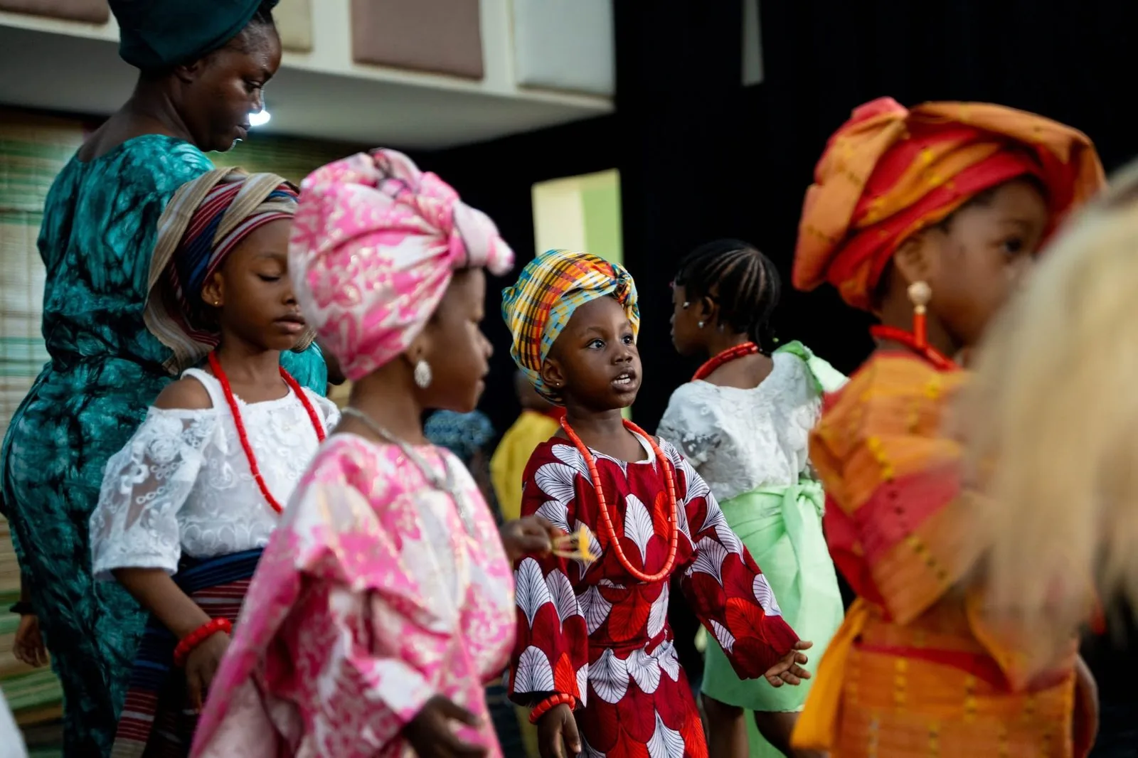 Pupils in colourful cultural dress